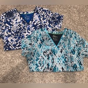 Set of two healing hands scrub tops